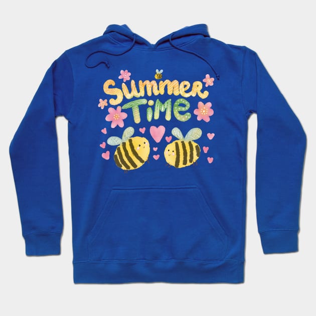 Cute bees Summertime Hoodie by artbyanny